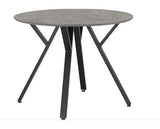 ATHENS ROUND & LUKAS DINING SET (X4 CHAIRS) - CONCRETE/SAPPHIRE BLUE VELVET