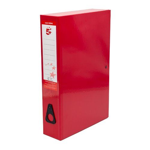 5 Star Office Box File Foolscap Red (Pack of 5)