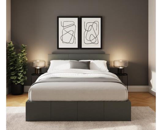 end lift ottoman 120cm grey pu