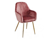 Lara Dining Chair Vintage Pink With Gold Legs (Pack of 2)