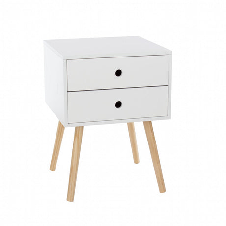 Scandia 2 Drawer Bedside Cabinet-White