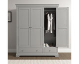 BORDEAUX 3 DOOR WARDROBE - PEBBLE GREY