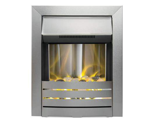 Adam Helios Electric Fire in Brushed Steel