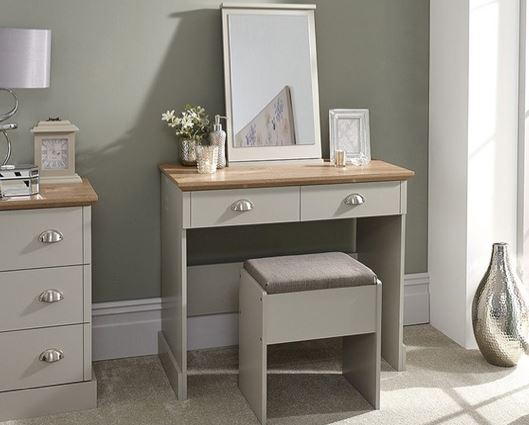 kendal dressing table with stool grey