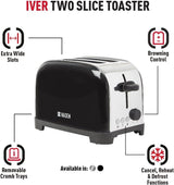 Iver 2 Slice Toaster Black