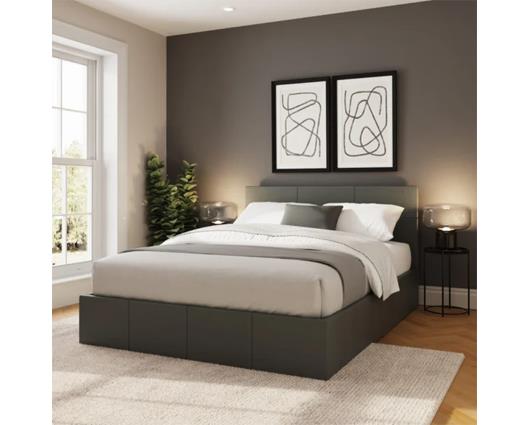 end lift ottoman 120cm grey pu