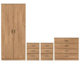 DAKOTA 2 DOOR WARDROBE BEDROOM SET - OAK EFFECT