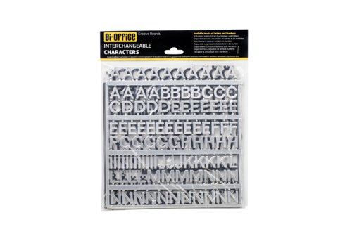 Bi-Office Changeable Letter Boards Characters 19mm Silver 235 Pack CAR0102