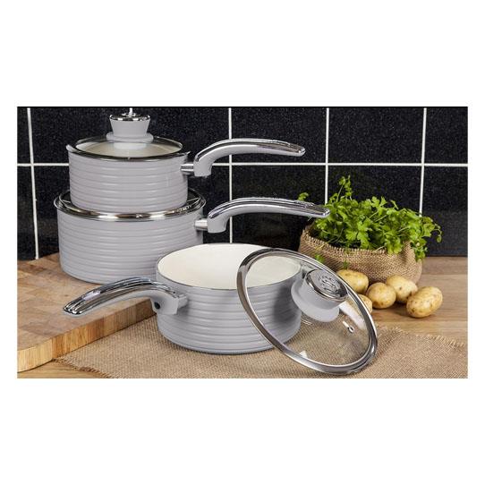 Swan Retro 3 Piece Saucepan Set