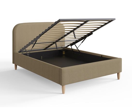 Florence 150cm Boucle Ottoman Bed Natural Mushroom