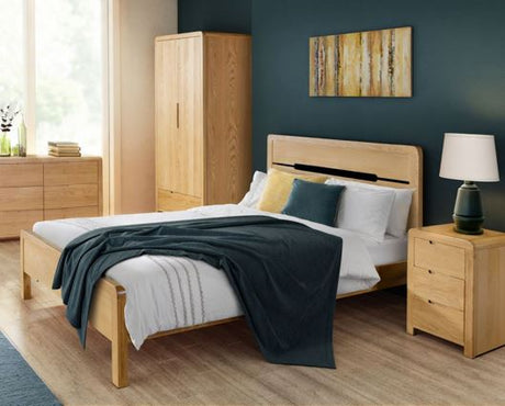 Curve Double Bed - Oak