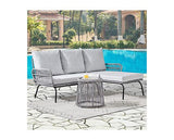 Grey 3 Piece L Shape SofaGrey Cushions