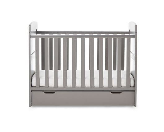 Grace Mini Cot Bed, Under Drawer + Fibre Mattress - Taupe Grey