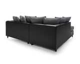 Dylan Left Hand Facing Corner Sofa-Black & Charcoal