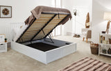 Como Wooden Ottoman Double Bed - White