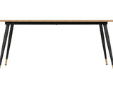 HAMILTON & LUKAS LARGE DINING SET (X6 CHAIRS) - MEDIUM OAK EFFECT/GREY VELVET