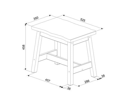 Corona live edge single dining bench (pair)