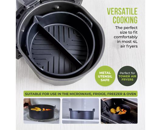 Round Solid Silicone Air Fryer Tray with Divider