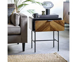 Alvin Lamp Table - Black and Natural Brown Wood
