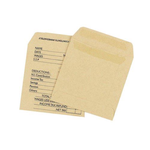 Q-Connect Envelope Wage 108x102mm Printed Self Seal 90gsm Manilla (Pack of 1000) KF3430