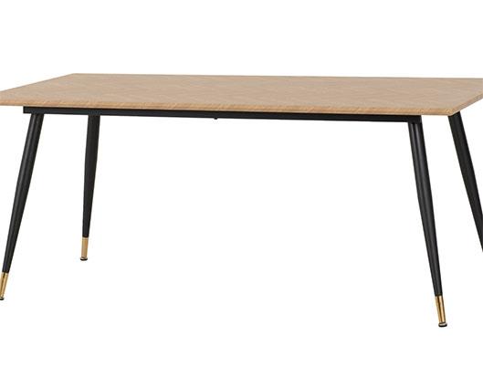 HAMILTON & LUKAS LARGE DINING SET (X6 CHAIRS) - MEDIUM OAK EFFECT/EMERALD GREEN VELVET
