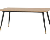 HAMILTON & LUKAS LARGE DINING SET (X6 CHAIRS) - MEDIUM OAK EFFECT/EMERALD GREEN VELVET