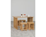 Richmond Foldaway Dining Set (4 Stools) - Oak Varnish