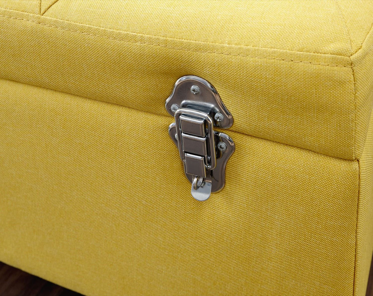 Minstrel storage ottoman large mustard