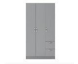 Essentials 3 Door Double Wardrobe Grey