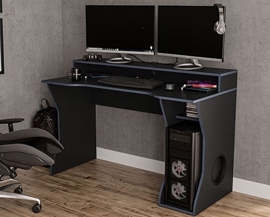 Enzo Gaming Computer Desk Black & Blue