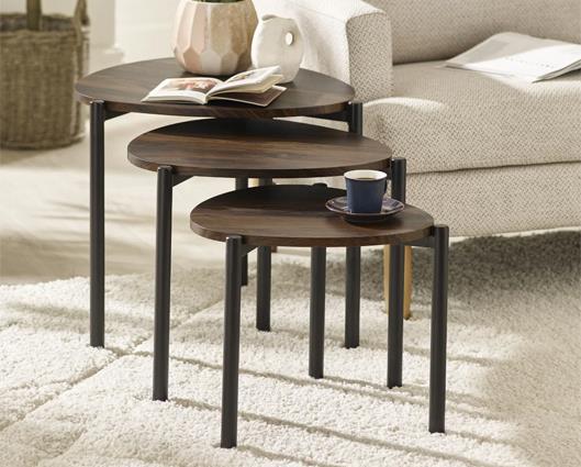 Lortte Teadrop Nesting Side Table Walnut