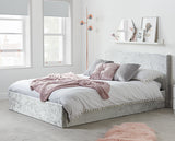 Berlin King Ottoman Bed- Crushed Steel Velvet