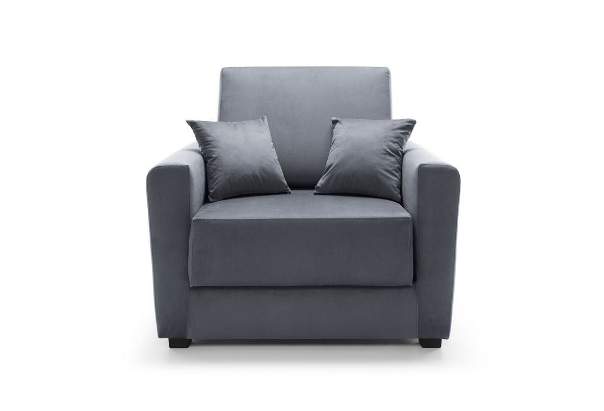 Olly Velvet Single Sofa Bed - Dark Grey