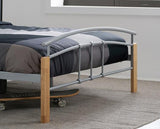 Tetras Single Bed Frame - Silver & Oak