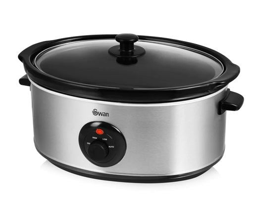 Swan 6.5L Slow Cooker Stainless Steel