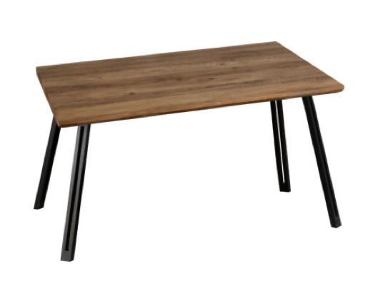 Quebec Straight Edge Dining Table - Medium Oak Effect/Black