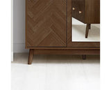 Herringford 3 Door Wardrobe with Mirror - Walnut