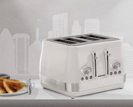 DAEWOO DENVER 4 SLICE TOASTER BUTTERMILK