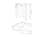 Como 4 Drawer Chest-Light Grey