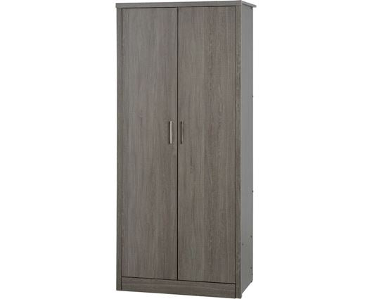 Lisbon 2 Door Wardrobe - Black Wood Grain