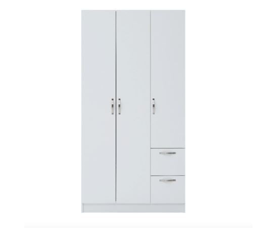 Essentials 3 Door Double Wardrobe White