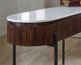 Opal Mango Wood Console Table With Marble Top And Metal Legs