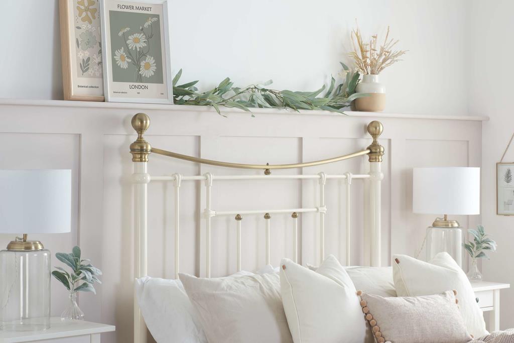 Bronte Double Bed - Cream