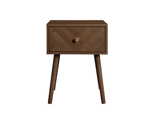 Herringford 1 Drawer Bedside - Walnut