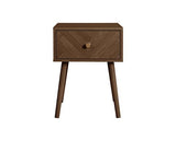 Herringford 1 Drawer Bedside - Walnut