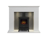 Corinth in White & Grey with Lights plus Hudson Stove