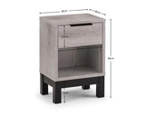 Bali 1 Drawer Bedside Grey Oak