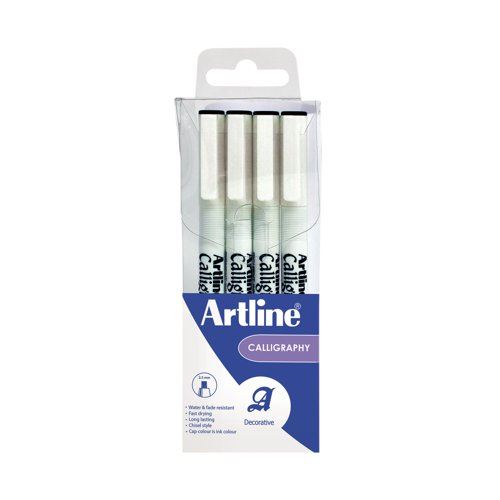 Artline Calligraphy Pen Set Assorted Width Black (Pack of 4) EK-240W4