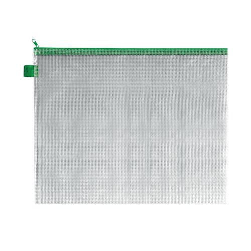 BDS Mesh Zip Bag 405x315mm Green (5 Pack) ZIPPER GREEN