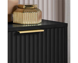 Zara 3 Drawer Fluted Chest - Black